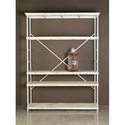 SCAFFALE FERRO LEGNO SBIANCATO 153X47 H210